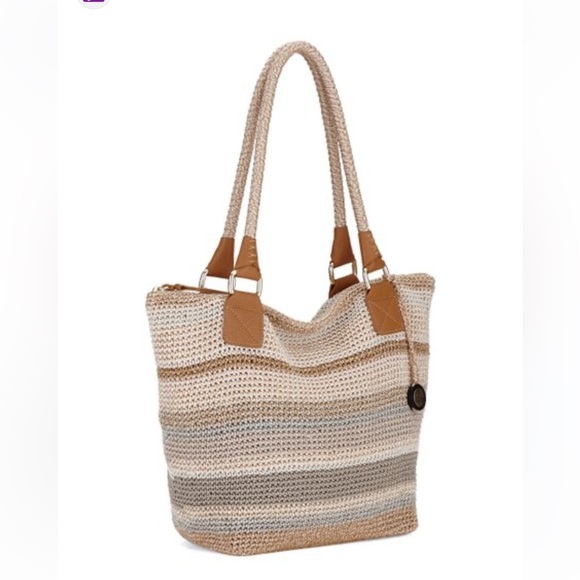 The Sak Handbags - THE Sak | Sand Stripe Cambria Crochet Tote